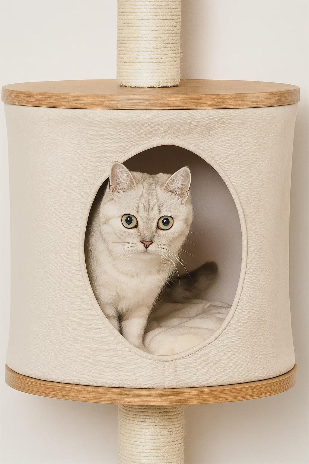 Cat Tower Furniture with Hammock and Scratcher – Wall Mounted Cat Shelves for Indoor Cats | Cozy Cat Hammock & Climbing Tree