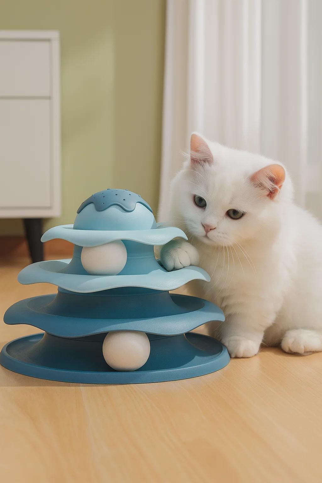 4-Layer Cat Tower Toy – Interactive Track Ball Tower for Kittens, Spinning Play Tunnel, Fun Cat Exercise Toy, Pet Supplies