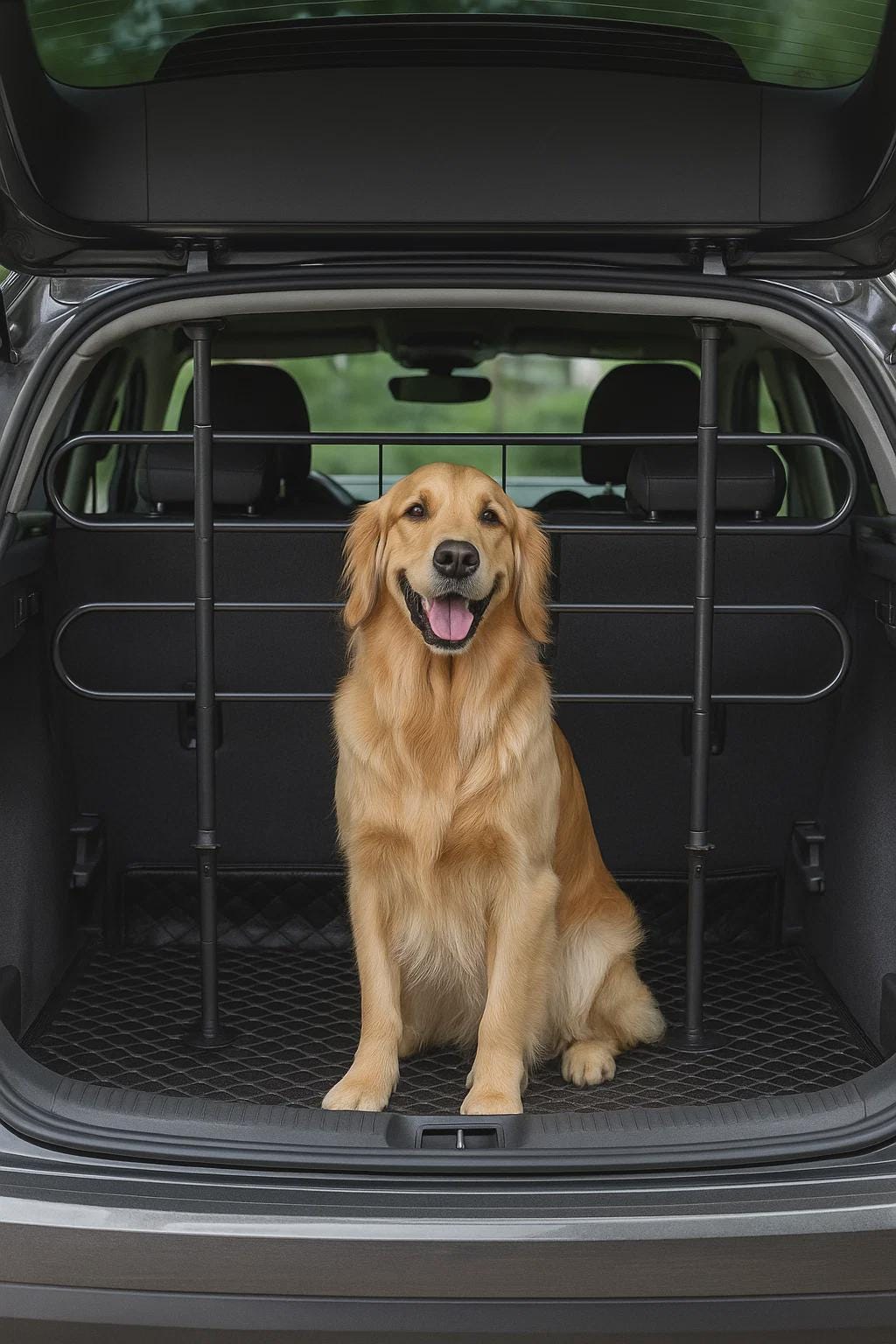 Adjustable Car Barrier for Dogs Heavy-Duty Pet Safety Divider for SUVs and Cars | Universal Metal Guard for Dog Travel Protection 135x105 cm