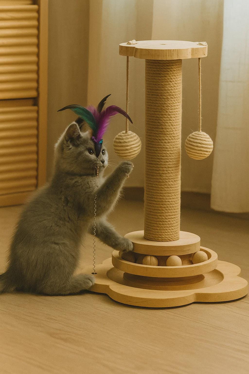 Cat Tree Tower – Multifunctional Cat Scratcher  Climbing Frame – Interactive Cat Furniture for Indoor Play & Relaxation