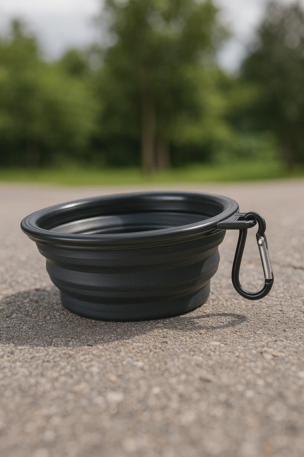 Collapsible Silicone Dog & Cat Bowl – Portable Travel Bowl with Carabiner, Pet Accessory for Hiking  Trips