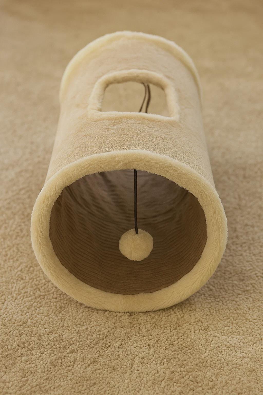 Foldable Suede Tunnel for Cats & Puppies – Soft Indoor Toy for Hide-and-Seek  Playtime