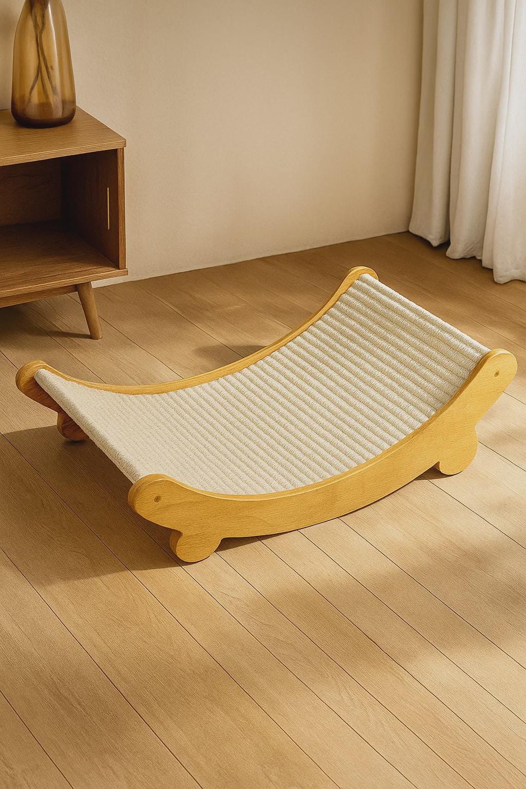 Durable Cat Scratching Board with Detachable Wooden Cushion – Wear-Resistant Cat Bed, Kitten Scratcher Toy & Furniture Protector