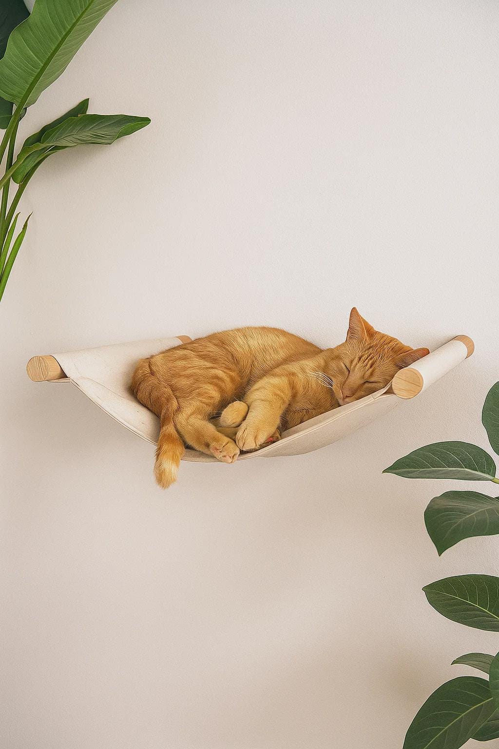 Cat Hammock • Cat Wall Furniture • Wooden Cat Bed • Indoor Cat Perch • Cat Climbing Shelves