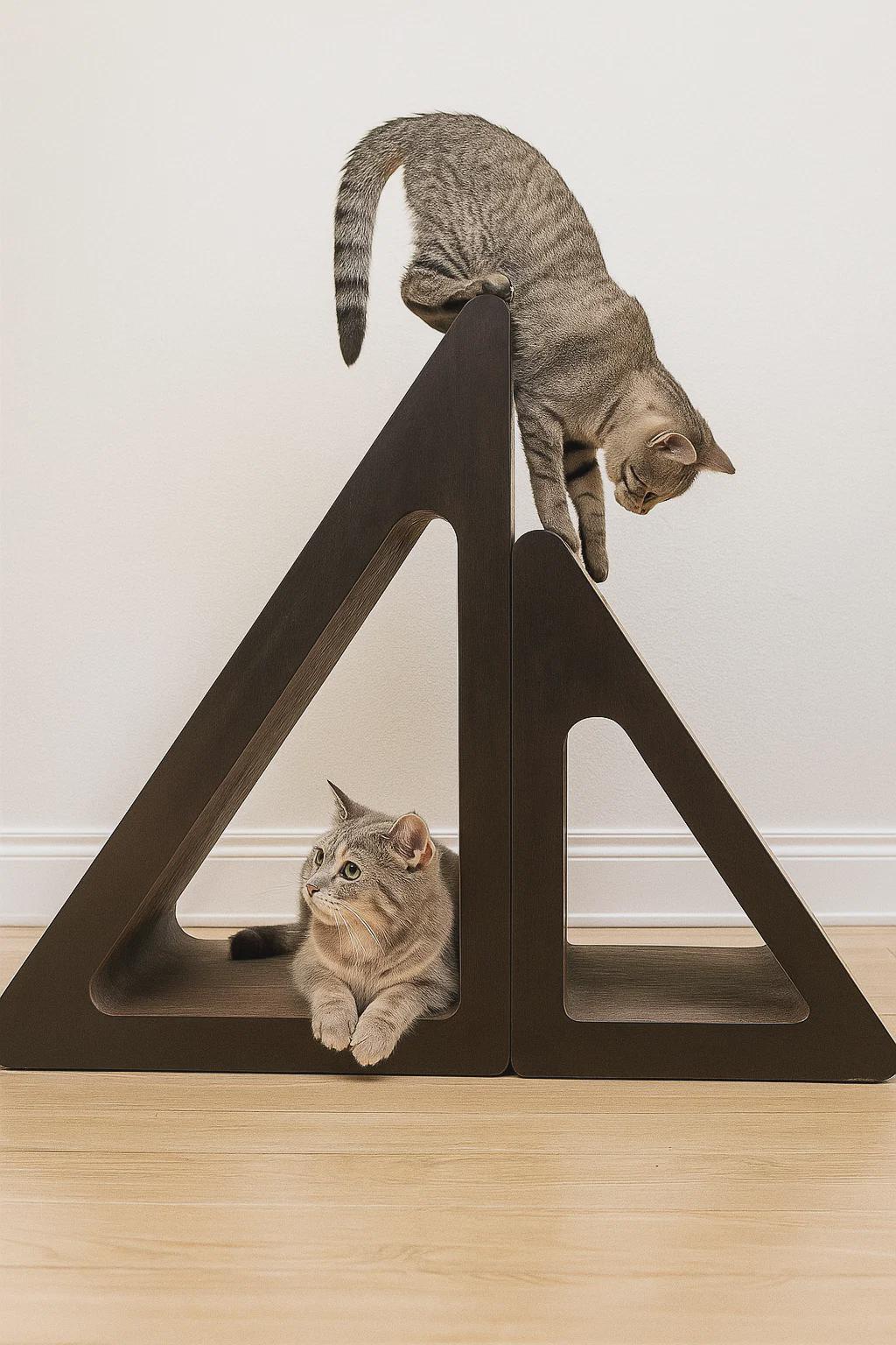2-in-1 Cat Scratching Board – Durable Frame with Triangular Ball, Toy and Relaxation Corner