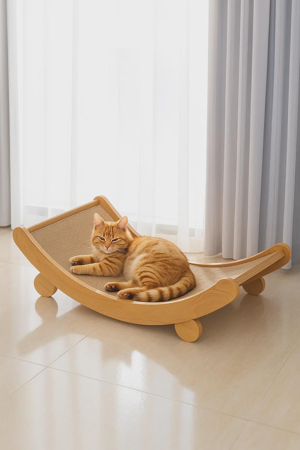 Durable Cat Scratching Board with Detachable Wooden Cushion – Wear-Resistant Cat Bed, Kitten Scratcher Toy & Furniture Protector
