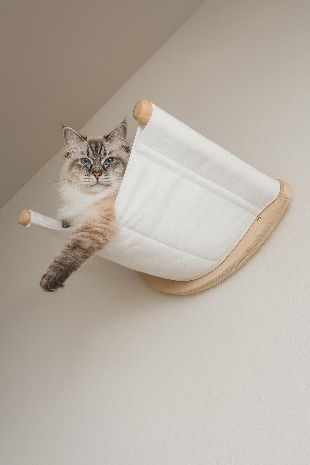 Cat Hammock • Cat Wall Furniture • Wooden Cat Bed • Indoor Cat Perch • Cat Climbing Shelves